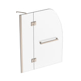 Ivanees 60 In. H x 45 In. W Hinged Frameless French Glass Bathtub Door