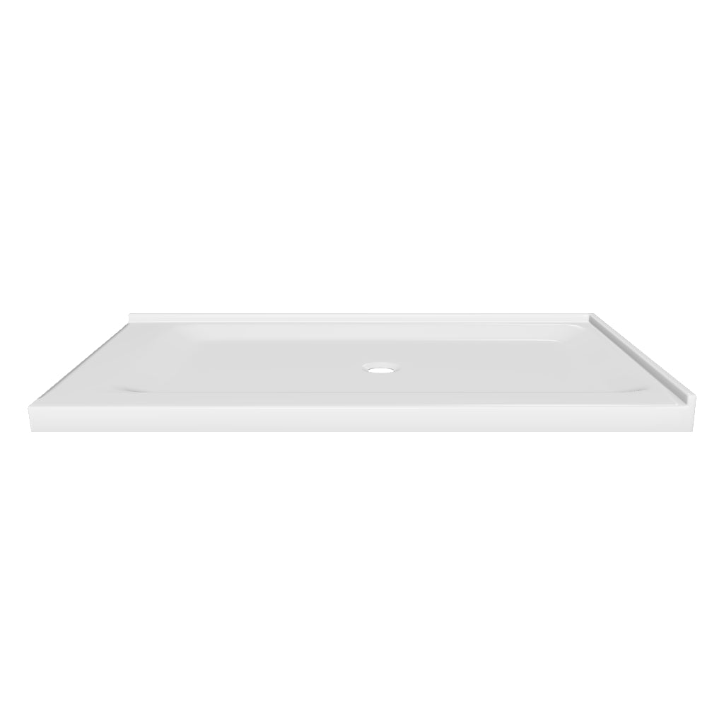 Shower Pan Right Hand Double Threshold - Acrylic and fiberglass - 60 X 36 X 3.5