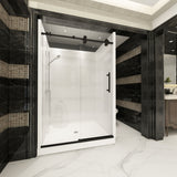 Ivanees Single Sliding Frameless Shower Door 8mm Clear Tempered Glass - Barn Door Style