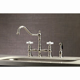 Restoration 8" Bridge Kitchen Faucet With Sprayer, 1.8 GPM Flow Rate