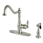 Single-Handle Kitchen Faucet with Brass Sprayer
