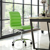 Modway Ripple Armless Mid Back Vinyl Swivel Computer Desk Office Chair - Computer Chair - BUILDMYPLACE