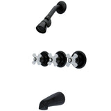Three Handle Combination Tub & Shower Diverter Faucet