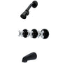 Three Handle Combination Tub & Shower Diverter Faucet