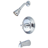Restoration Tub And Shower Faucet With Metal Cross Handle