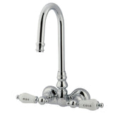 Vintage 3.4" Wall Mount Tub Faucet With Porcelain Lever Handles