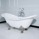 Cast Iron Double Slipper Clawfoot Tub (No Faucet Drillings)
