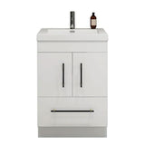 Everest Freestanding Bathroom Vanity with Acrylic Sink, Doors & Drawers