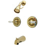 Twin Handle Tub And Shower Faucet With Procelain Lever