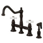 Restoration 8" Bridge Kitchen Faucet With Sprayer, 1.8 GPM Flow Rate
