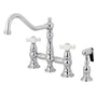 Restoration 8" Bridge Kitchen Faucet With Sprayer, 1.8 GPM Flow Rate