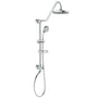 Rain Shower System W/ 8" Showerhead - 36.25"H X 8"W X 23.75"D - Brass - Adjustable Brass Slider - Surface Mounted Shower Systems