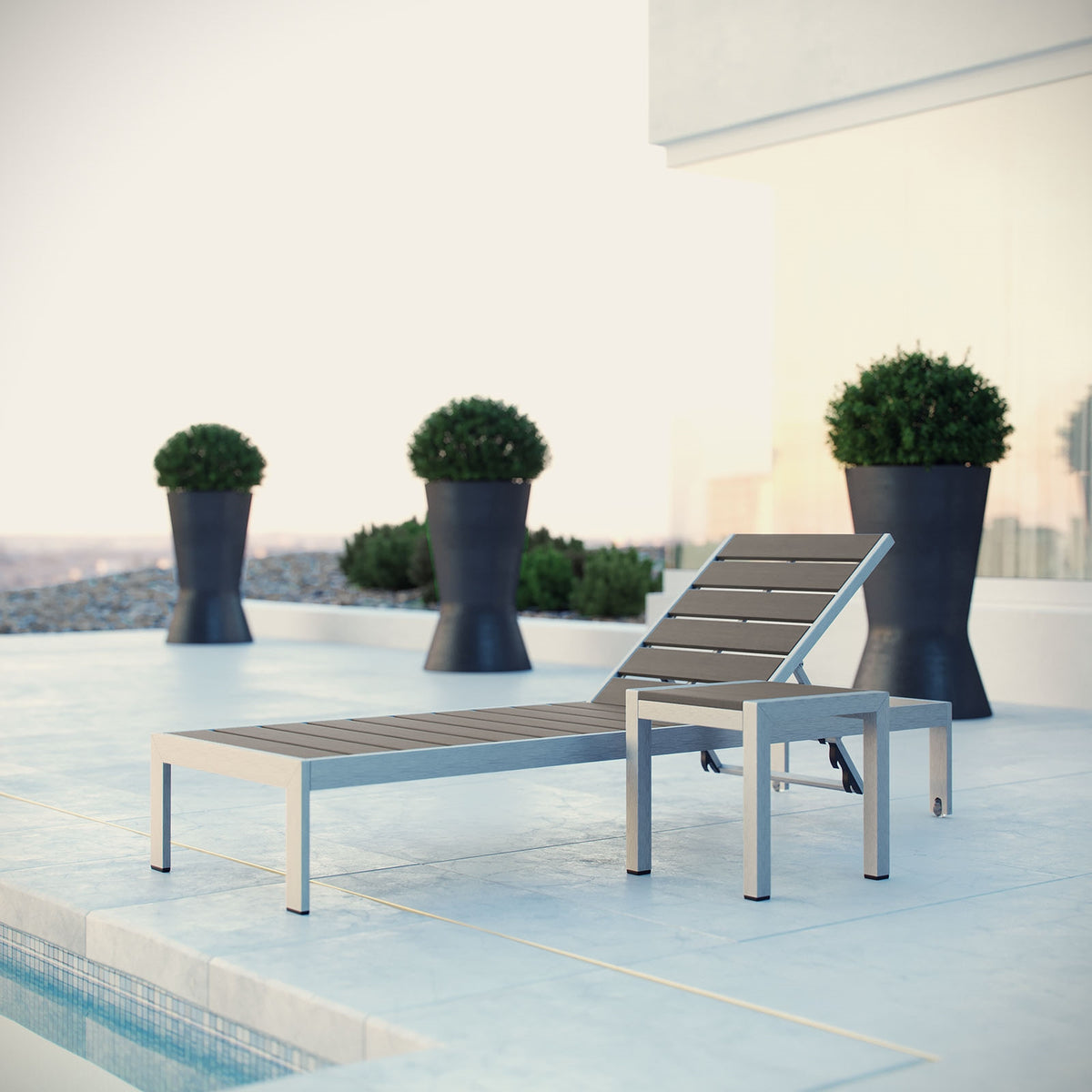 Shore 2 Piece Outdoor Patio Aluminum Set - BUILDMYPLACE