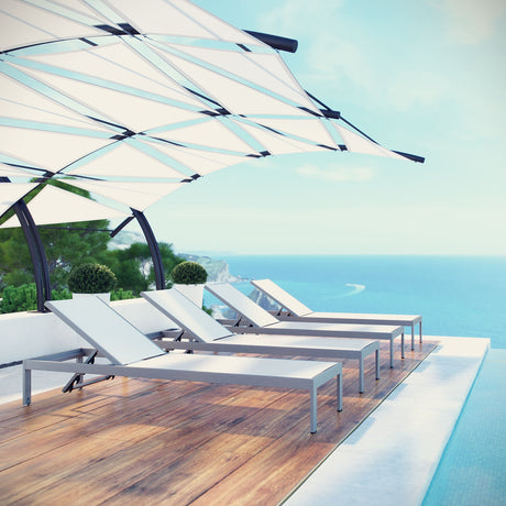 Shore Outdoor Patio Aluminum Mesh Chaise - BUILDMYPLACE