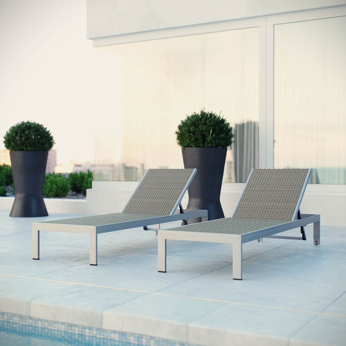 Shore Outdoor Patio Aluminum Rattan Chaise - BUILDMYPLACE