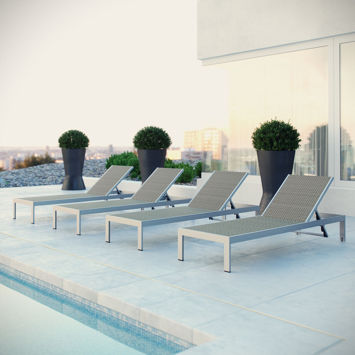 Shore Outdoor Patio Aluminum Rattan Chaise - BUILDMYPLACE