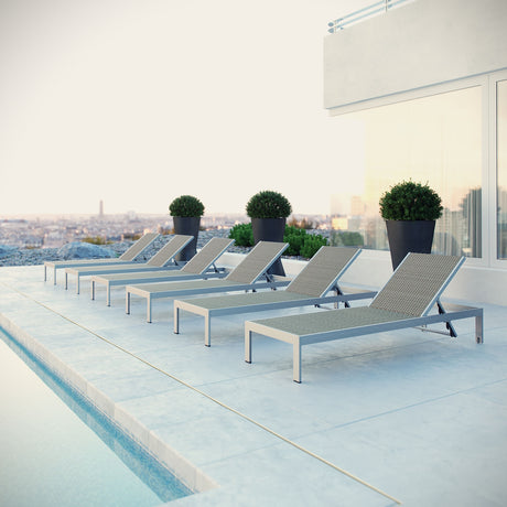 Shore Chaise Outdoor Patio Aluminum Set of 6 - BUILDMYPLACE