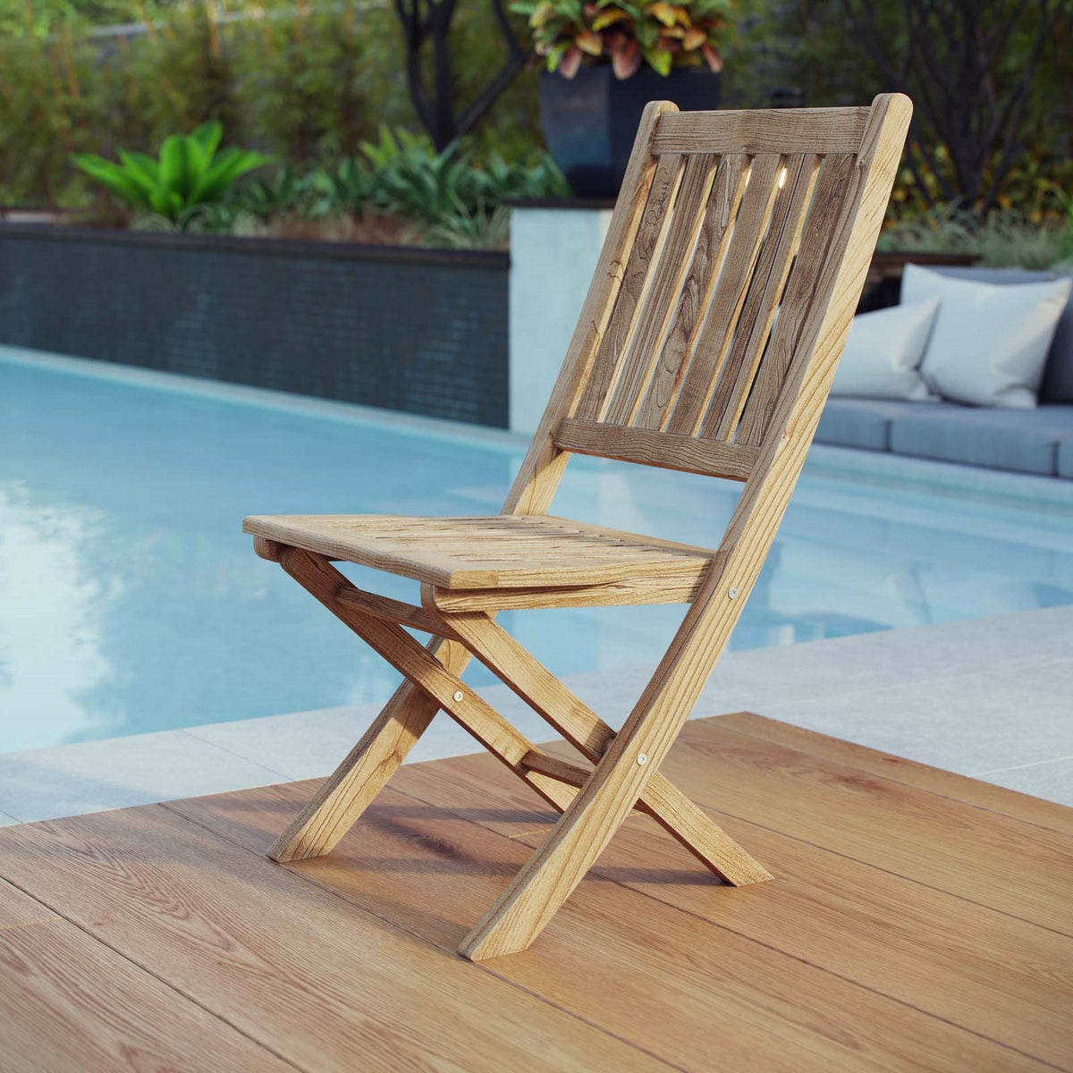 Marina Outdoor Patio Teak Folding Chair - BUILDMYPLACE