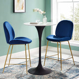 Lippa 28" Round Wood Bar Table In Black Stand - BUILDMYPLACE