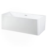 Acrylic Freestanding Tub with Drain, White - BUILDMYPLACE