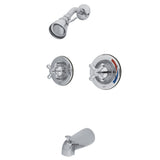 Vintage Twin Handles Tub Shower Faucet Pressure Balanced With 1.8 GPM Showerhead Flow
