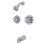 Vintage Twin Handles Tub Shower Faucet Pressure Balanced With 1.8 GPM Showerhead Flow