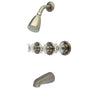 Three Handle Combination Tub & Shower Diverter Faucet