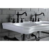 Tudor Widespread Lavatory Faucet With Brass Pop Up