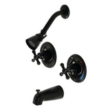 Vintage Twin Handles Tub Shower Faucet Pressure Balanced With 1.8 GPM Showerhead Flow