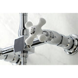 Heritage Wall Mount Bridge Kitchen Faucet W/ Brass Sprayer