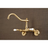 Vintage 6 Inch Adjustable Center Wall Mount Kitchen Faucet