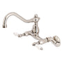 Vintage 6 Inch Adjustable Center Wall Mount Kitchen Faucet