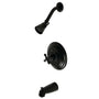 Restoration Tub And Shower Faucet With Metal Cross Handle