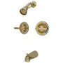Vintage Twin Handles Tub Shower Faucet Pressure Balanced With Volume Control