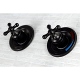 Vintage Twin Handles Tub Shower Faucet Pressure Balanced With 1.8 GPM Showerhead Flow