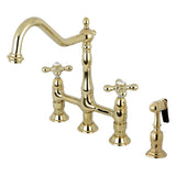 Heritage 8" Center Kitchen Bridge Faucet, 8.9" In Spout Reach