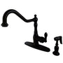 Single-Handle Kitchen Faucet with Brass Sprayer