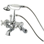 Vintage Wall Mount Clawfoot Tub Faucet with Hand Shower In 9.75" Spout Reach