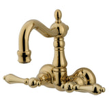 Vintage 3.4" Wall Mount Tub Faucet With Metal Lever Handle