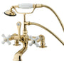 Vintage 7 Inch Deck Mount Clawfoot Tub Faucet With Hand Shower