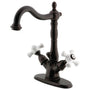 Heritage Two-handle Single Hole Deck Mount Bathroom Sink Faucet with Brass Pop Up & Cover Plate