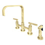 Manhattan Double Handle Kitchen Faucet With Brass Side Sprayer