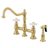 Restoration 8" Bridge Kitchen Faucet With Sprayer, 1.8 GPM Flow Rate