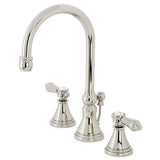 Heirloom Widespread Bathroom Faucet With Brass Pop Up