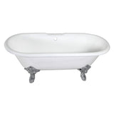 Cast Iron Double Ended Clawfoot Tub with 7 - Inch Faucet Drillings - BUILDMYPLACE