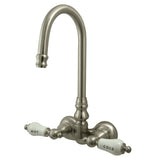 Vintage 3.4" Wall Mount Tub Faucet With Porcelain Lever Handles