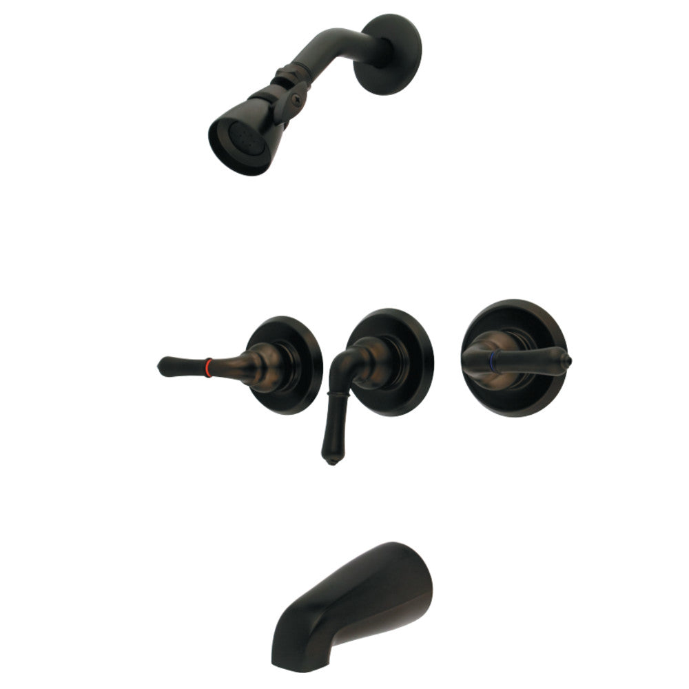 Water Saving Magellan 3 Handle Tub And Shower Faucet With Water Savings Showerhead