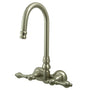 Vintage 3.4" Wall Mount Tub Faucet In 5.63" Spout Reach With Metal Lever Handles