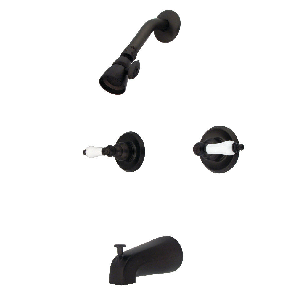 Tub and Shower Faucet With Décor Lever Handle