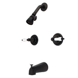 Tub and Shower Faucet With Décor Lever Handle